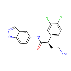 NCC[C@@H](C(=O)Nc1ccc2[nH]ncc2c1)c1ccc(Cl)c(Cl)c1 ZINC000063298351