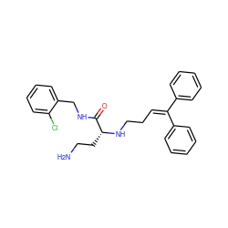 NCC[C@@H](NCCC=C(c1ccccc1)c1ccccc1)C(=O)NCc1ccccc1Cl ZINC000169348756