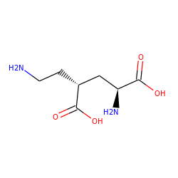 NCC[C@H](C[C@H](N)C(=O)O)C(=O)O ZINC000095593042