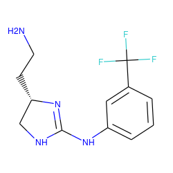 NCC[C@H]1CNC(Nc2cccc(C(F)(F)F)c2)=N1 ZINC000066166793