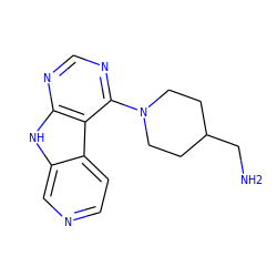 NCC1CCN(c2ncnc3[nH]c4cnccc4c23)CC1 ZINC000059127615