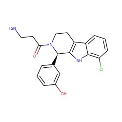 NCCC(=O)N1CCc2c([nH]c3c(Cl)cccc23)[C@H]1c1cccc(O)c1 ZINC000049589023