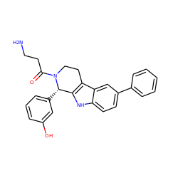 NCCC(=O)N1CCc2c([nH]c3ccc(-c4ccccc4)cc23)[C@@H]1c1cccc(O)c1 ZINC000045368058