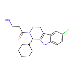 NCCC(=O)N1CCc2c([nH]c3ccc(Cl)cc23)[C@@H]1C1CCCCC1 ZINC000045337224