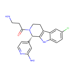 NCCC(=O)N1CCc2c([nH]c3ccc(Cl)cc23)[C@@H]1c1ccnc(N)c1 ZINC000045339478