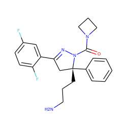 NCCC[C@@]1(c2ccccc2)CC(c2cc(F)ccc2F)=NN1C(=O)N1CCC1 ZINC000036184682