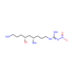 NCCC[C@@H](O)C[C@@H](N)CCCN/C(N)=N/[N+](=O)[O-] ZINC000014977560