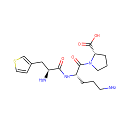 NCCC[C@H](NC(=O)[C@@H](N)Cc1ccsc1)C(=O)N1CCC[C@H]1C(=O)O ZINC000036222743