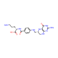 NCCC[C@H](NC(=O)c1ccc(NC[C@H]2CNc3nc(N)[nH]c(=O)c3N2)cc1)C(=O)O ZINC000013542799