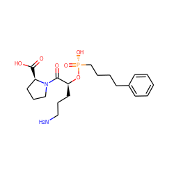 NCCC[C@H](O[P@](=O)(O)CCCCc1ccccc1)C(=O)N1CCC[C@H]1C(=O)O ZINC000026249742