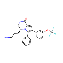 NCCC[C@H]1CNC(=O)c2cc(-c3cccc(OC(F)(F)F)c3)c(-c3ccccc3)n21 ZINC000207220675