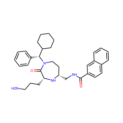 NCCC[C@H]1N[C@@H](CNC(=O)c2ccc3ccccc3c2)CCN([C@H](c2ccccc2)C2CCCCC2)C1=O ZINC001772592337