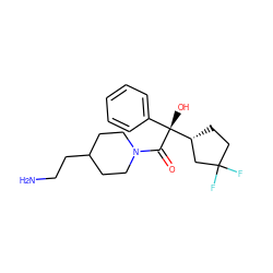 NCCC1CCN(C(=O)[C@](O)(c2ccccc2)[C@@H]2CCC(F)(F)C2)CC1 ZINC000003981398