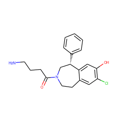 NCCCC(=O)N1CCc2cc(Cl)c(O)cc2[C@@H](c2ccccc2)C1 ZINC000013743904