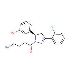 NCCCC(=O)N1N=C(c2ccccc2Cl)C[C@@H]1c1cccc(O)c1 ZINC000028523228