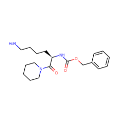 NCCCC[C@@H](NC(=O)OCc1ccccc1)C(=O)N1CCCCC1 ZINC000026673358