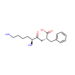 NCCCC[C@H](N)C(=O)C[C@@H](Cc1ccccc1)C(=O)O ZINC000028770012