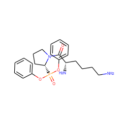 NCCCC[C@H](N)C(=O)N1CCC[C@H]1P(=O)(Oc1ccccc1)Oc1ccccc1 ZINC000003823293