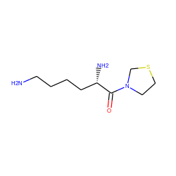 NCCCC[C@H](N)C(=O)N1CCSC1 ZINC000013529424