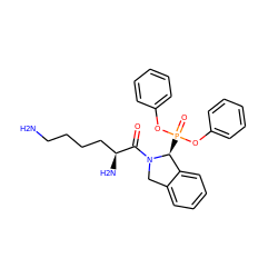 NCCCC[C@H](N)C(=O)N1Cc2ccccc2[C@@H]1P(=O)(Oc1ccccc1)Oc1ccccc1 ZINC000028827036