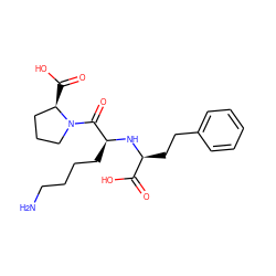 NCCCC[C@H](N[C@@H](CCc1ccccc1)C(=O)O)C(=O)N1CCC[C@H]1C(=O)O ZINC000003812863