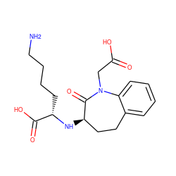 NCCCC[C@H](N[C@@H]1CCc2ccccc2N(CC(=O)O)C1=O)C(=O)O ZINC000001999433