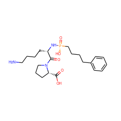 NCCCC[C@H](N[P@](=O)(O)CCCCc1ccccc1)C(=O)N1CCC[C@H]1C(=O)O ZINC000026185553