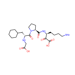 NCCCC[C@H](NC(=O)[C@@H]1CCCN1C(=O)[C@@H](CC1CCCCC1)NCC(=O)O)C(=O)C(=O)O ZINC000013491436