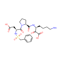 NCCCC[C@H](NC(=O)[C@@H]1CCCN1C(=O)[C@H](CC(=O)O)NS(=O)(=O)Cc1ccccc1)C(=O)C(=O)O ZINC000027517566