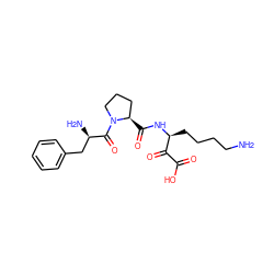 NCCCC[C@H](NC(=O)[C@@H]1CCCN1C(=O)[C@H](N)Cc1ccccc1)C(=O)C(=O)O ZINC000013491426