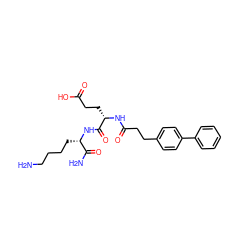 NCCCC[C@H](NC(=O)[C@H](CCC(=O)O)NC(=O)CCc1ccc(-c2ccccc2)cc1)C(N)=O ZINC000144400070