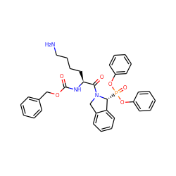 NCCCC[C@H](NC(=O)OCc1ccccc1)C(=O)N1Cc2ccccc2[C@H]1P(=O)(Oc1ccccc1)Oc1ccccc1 ZINC000028827042