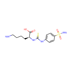 NCCCC[C@H](NC(=S)Nc1ccc(S(N)(=O)=O)cc1)C(=O)O ZINC000013835661