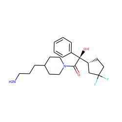 NCCCC1CCN(C(=O)[C@](O)(c2ccccc2)[C@@H]2CCC(F)(F)C2)CC1 ZINC000013534270