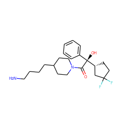 NCCCCC1CCN(C(=O)[C@](O)(c2ccccc2)[C@@H]2CCC(F)(F)C2)CC1 ZINC000013534274