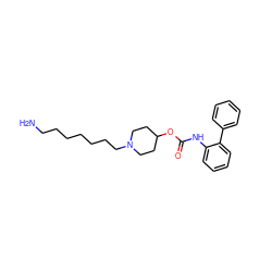 NCCCCCCCN1CCC(OC(=O)Nc2ccccc2-c2ccccc2)CC1 ZINC000066097257