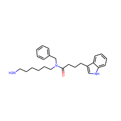 NCCCCCCN(Cc1ccccc1)C(=O)CCCc1c[nH]c2ccccc12 ZINC000028825966