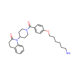 NCCCCCCOc1ccc(C(=O)N2CCC(N3C(=O)CCc4ccccc43)CC2)cc1 ZINC000013832054