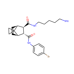 NCCCCCNC(=O)[C@@H]1[C@@H]2C=C[C@H]([C@H]1C(=O)Nc1ccc(Br)cc1)C21CC1 ZINC000168399183