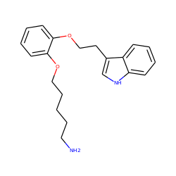 NCCCCCOc1ccccc1OCCc1c[nH]c2ccccc12 ZINC000653733712