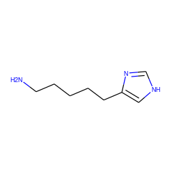 NCCCCCc1c[nH]cn1 ZINC000001540629