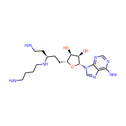 NCCCCN[C@@H](CCN)CC[C@H]1O[C@@H](n2cnc3c(N)ncnc32)[C@H](O)[C@@H]1O ZINC000013742155