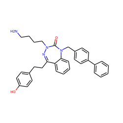 NCCCCN1N=C(CCc2ccc(O)cc2)c2ccccc2N(Cc2ccc(-c3ccccc3)cc2)C1=O ZINC001772578177