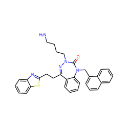 NCCCCN1N=C(CCc2nc3ccccc3s2)c2ccccc2N(Cc2cccc3ccccc23)C1=O ZINC001772577592