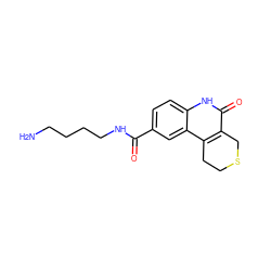 NCCCCNC(=O)c1ccc2[nH]c(=O)c3c(c2c1)CCSC3 ZINC000103176215