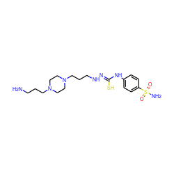 NCCCN1CCN(CCCN/N=C(\S)Nc2ccc(S(N)(=O)=O)cc2)CC1 ZINC000028131018