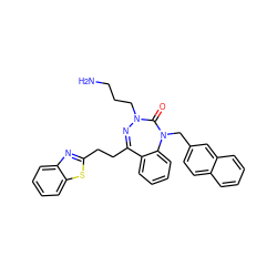 NCCCN1N=C(CCc2nc3ccccc3s2)c2ccccc2N(Cc2ccc3ccccc3c2)C1=O ZINC001772612281