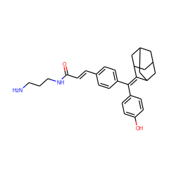 NCCCNC(=O)/C=C/c1ccc(C(=C2C3CC4CC(C3)CC2C4)c2ccc(O)cc2)cc1 ZINC001772573550