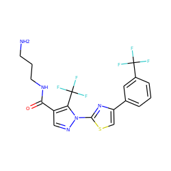 NCCCNC(=O)c1cnn(-c2nc(-c3cccc(C(F)(F)F)c3)cs2)c1C(F)(F)F ZINC000013740062