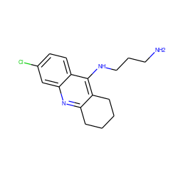 NCCCNc1c2c(nc3cc(Cl)ccc13)CCCC2 ZINC000013607705